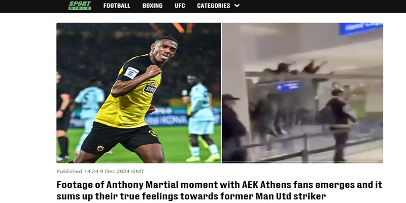 Sportbible: «Οι οπαδοί της ΑΕΚ δείχνουν τα συναισθήματα τους στον Μαρσιάλ» (vid)