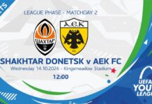 Youth League: Στην κυκλοφορία τα εισιτήρια του Σαχτάρ – ΑΕΚ